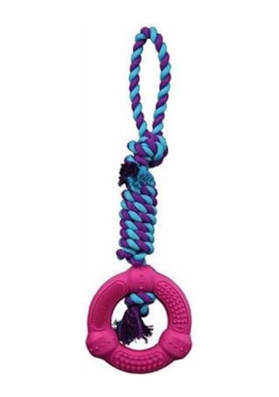 İpli Kauçuk Köpek Oyuncağı 12x41 Cm Çok Renkli