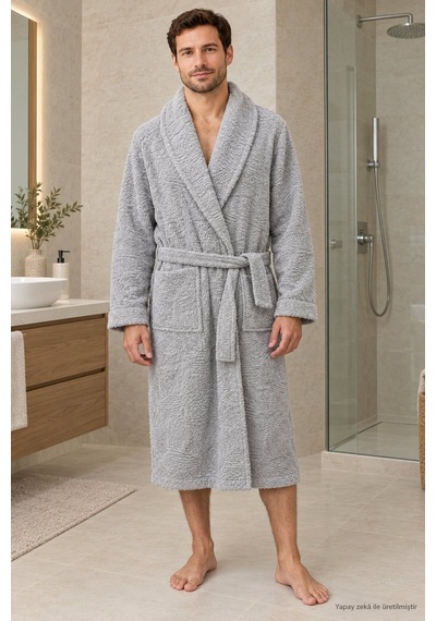 Özdilek Kadın/erkek Unisex Pamuklu Bornoz Xl - Gri