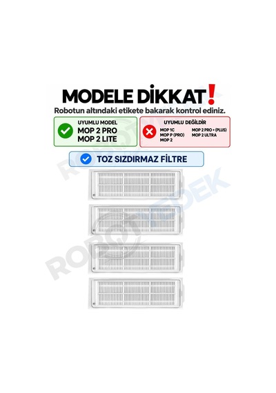Mop 2 Pro Mjst1shw Uyumlu Yedek Hepa Filtre-4 Parça Sku: Zeusb0bwv9ynn9