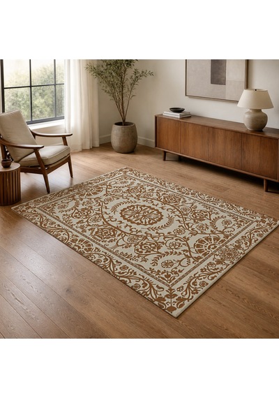 Kartela Halı Veso Halı Kaymaz Taban Makinede Yıkanabilir Halı Bakır - 60 X 90 Cm