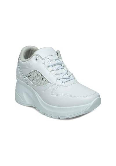 Flet 185-26 Cilt Deri Fashion Anatomik Dolgu Taban Kadın Sneaker Beyaz