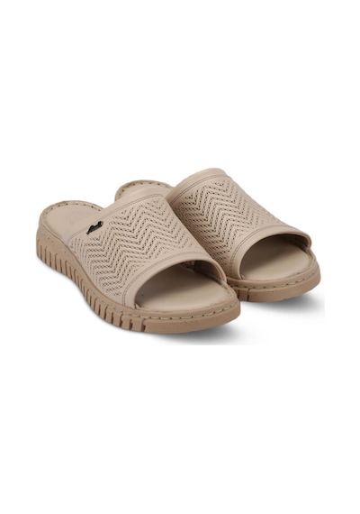 Forelli Sofia Ortopedik Yumuşak Ped Deri Kadın Terlik Bej