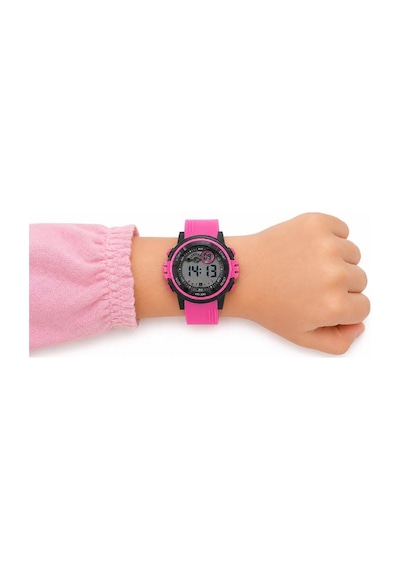 Kız Çocuk Pembe Dijital Kronometreli Silikon Kordon Spor Kol Saati St-304435 Gri