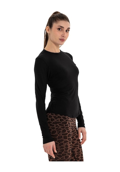 Inguz Uzun Kollu Basic Modal Yoga T-shirt SIYAH