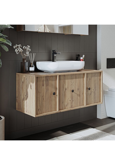 Ayaksız Oval Lavabolu Mdf 105 Cm Çekmeceli Banyo Dolabı Atlantik Atlantik Çam Ayaksız Oval Lavabolu Mdf 105 Cm Çekmeceli Banyo Dolabı Atlantik Atlantik Çam