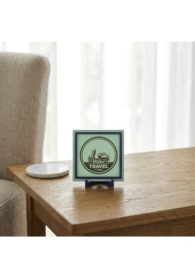 Klasik Scooter Silüetli Dekoratif Parça, Yaşam Alanınıza Retro Ve Modern Bir Dokunuş 10x10 Cm