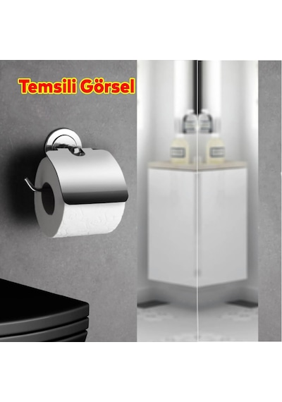 Tr Wc Kağıt Standı Tuvalet Kağıtlık Aparat Kapaklı Paslanmaz Metal Sağlam Kaliteli Krom Diğer
