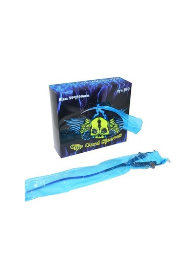 Clipcord Cover Sleeves Mavi Steril Dövme Kablo Poşeti 50x1500mm 100 Lü