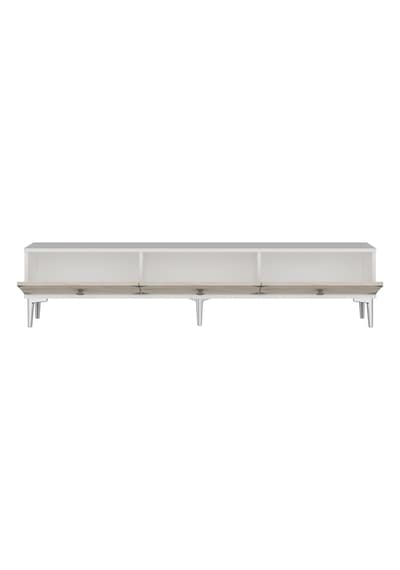 Tsa1897bts - Alfa Tsa180 Tv Stand, Tv Sehpası Ve Tv Ünitesi Beyaz - Traverten - Sılver 180cm