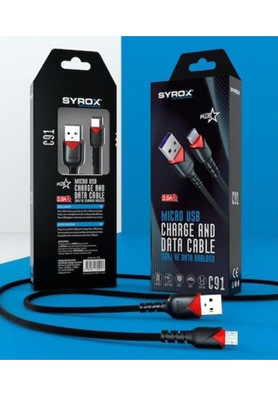 C91 Syrox 2 Amper Micro Usb Hızlı Şarj Cihaz Kablosu Data Kablo D