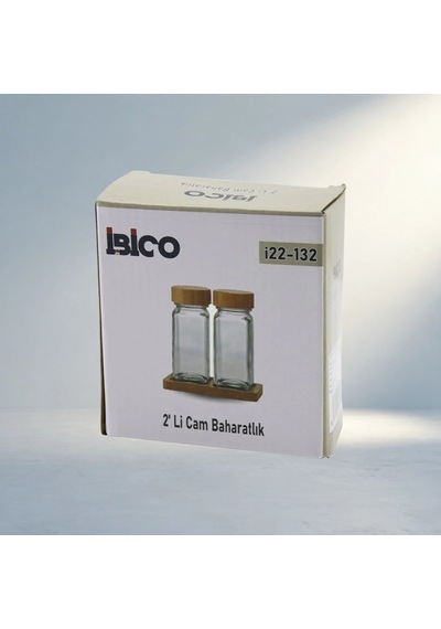 Bambu Kapaklı Cam Tuzluk 120ml 2 Adet Set 0