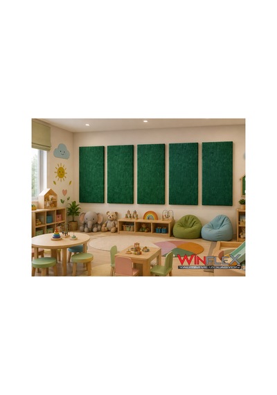 60x120cm - Akustik Kumaş Kaplı Panel Yeşil