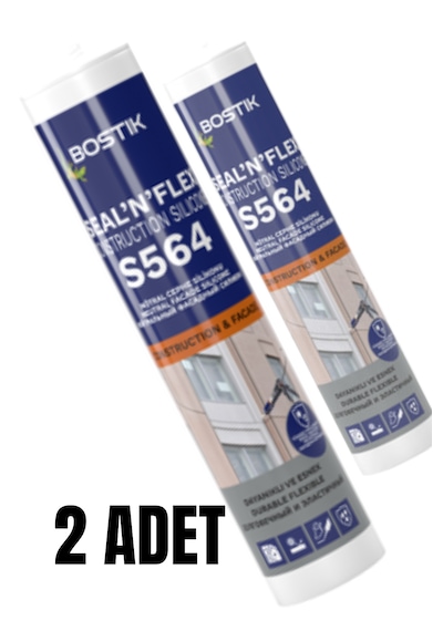 Bostik S564 Nötral Cephe Silikonu Beyaz X2 Adet