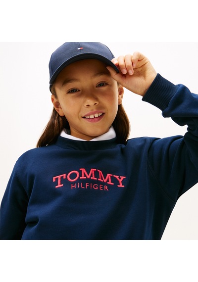 Tommy Hilfiger Crew Neck Çocuk Mavi Sweatshirt Kg0kg08989 Mavi
