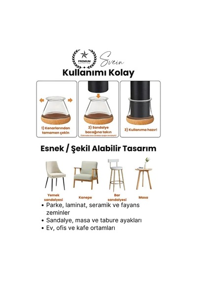 Keçe Keçeli Şeffaf Silikon Zemin Koruyucu Sandalye Masa Ayağı Parke Çizmez 4'lü Set Kılıf Esnek Çok Renkli