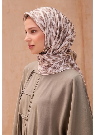 Belli İpek Eşarp - 4103-85 Bej Vizon Twill