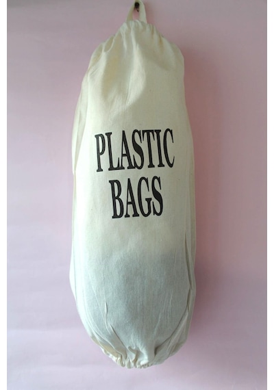 Emtory Home Çift Lastikli Naturel Keten Plastic Bags Baskılı Poşetlik