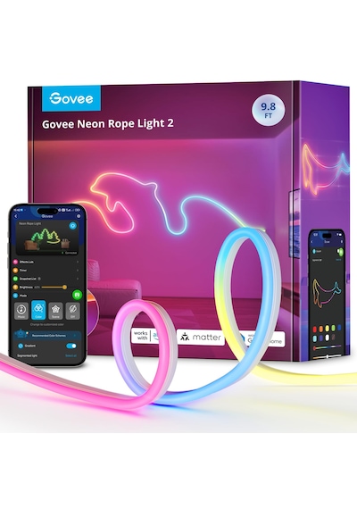 Govee Neon Halat Işık 2, Rgbıc Neon Led Şerit 3m, Şekil Haritalamalı, Dıy Tasarımı, Smartthings İle Uyumlu, Matter, Alexa Ve Google Assistant, Yatak Odası Oyun Duvar Dekorasyonu İçin, Beyaz Siyah Govee Neon Halat Işık 2, Rgbıc Neon Led Şerit 3m, Şekil Haritalamalı, Dıy Tasarımı, Smartthings İle Uyumlu, Matter, Alexa Ve Google Assistant, Yatak Odası Oyun Duvar Dekorasyonu İçin, Beyaz Siyah