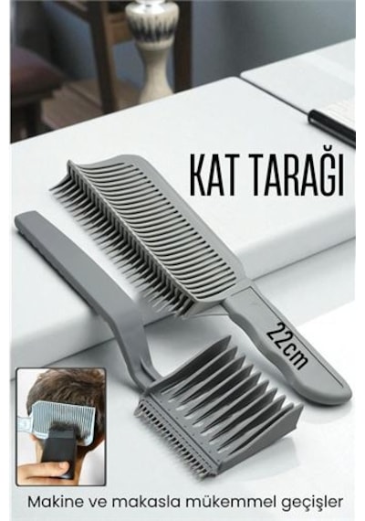 Uzun Kat Tarağı Kavisli Kontur Geçiş Kat Kesim Kesim Tarağı 2 Li Set Kuaför Berber