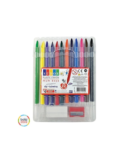 Südor Plastik Crayon Pastel Boya 12 Li Renkli Kalemler İle Eğlenceli Sanat Deneyimi Karışık