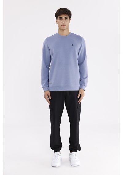 Rowinger Modal Karışımlı Yumuşak Dokulu Rahat Kalıp Esnek Kullanım Sunan Sweatshirt Lightblue