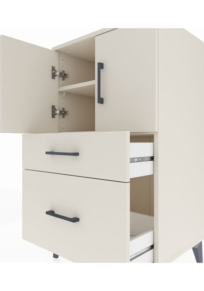 Hyperion Komodin 2 Raflı 2 Çekmeceli 2 Kapaklı 60x44x106 Aytaşı-aytaşı Aytası