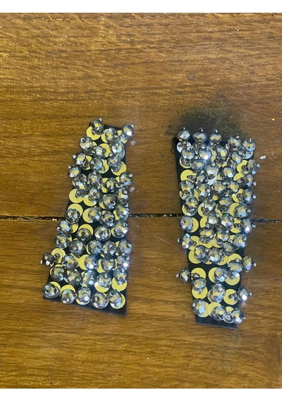 10x5 Cm 2 Adet Payet Ve Boncuk İşleme Apolet Arma