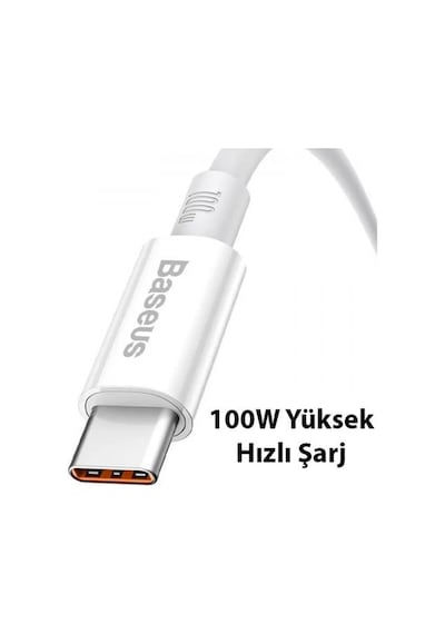 Baseus Super Şarj Kopmaz Kablo 100W Type-C Şarj Kablosu 480Mbps Veri Aktarım Kablosu USB to Type-C
