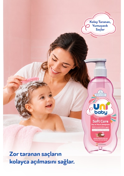 Uni Baby Soft Care Organik Hindistan Cevizi Yağlı Saç ve Vücut Şampuanı 700 Ml 3'lü