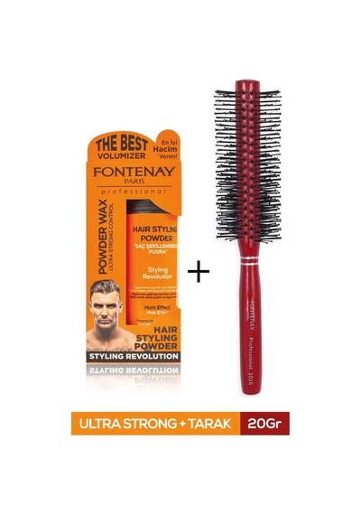 Fontenay Saç Şekillendirici Pudra Toz Wax Ultra Strong Turuncu 20gr + 1016 Tarak'ı 2'li Set