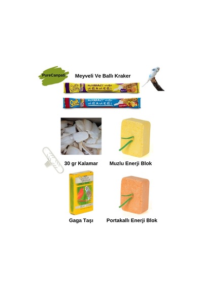 Purecanpati 30 Gr Kırıklı Kalamar Kemiği+meyveli Ve Ballı Kraker+