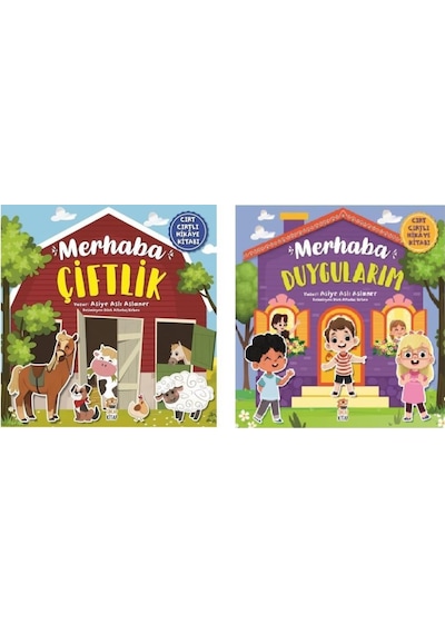 Merhaba Duygularım Ve Merhaba Çiftlik Cırt Cırtlı Hikaye Kitabı Seti - Asiye Aslı Aslaner -Sincap Kitap