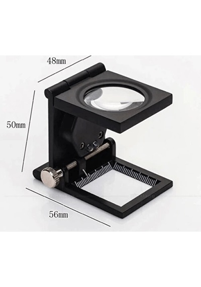 -28x28 Mm Katlanır Sayaçlı Metal Lüp, 2 Led Işıklı Büyüteç Tekstil Th9005a Lisinya Çok Renkli