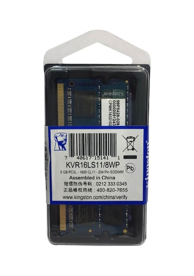 Kingston KVR16LS11/8WP 8 GB DDR3 1600 MHz CL11 Notebook Ram