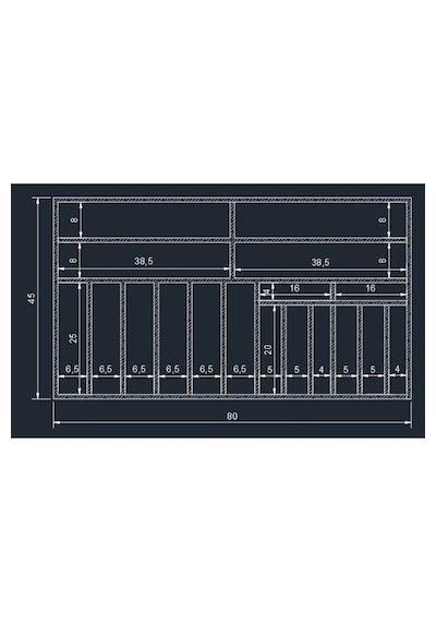 80x45 Cm Ayfiwood Ahşap Kaşıklık Çekmece İçi Yemek Takımı Ve Servis Gereçleri Düzenleyici Organizer