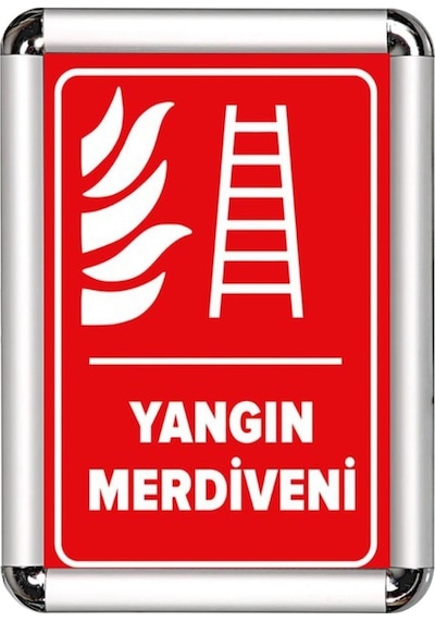 Yangın Merdiveni A3 Cerceveli Uyarı Ve Yönlendirme Levhası