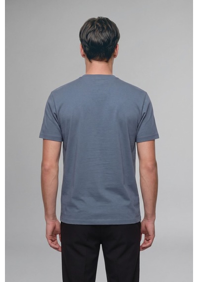 Defacto Kırışmaz Oversize Bisiklet Yaka Basic Kısa Kollu Tişört B6494ax26auın13 İndigo-ın13