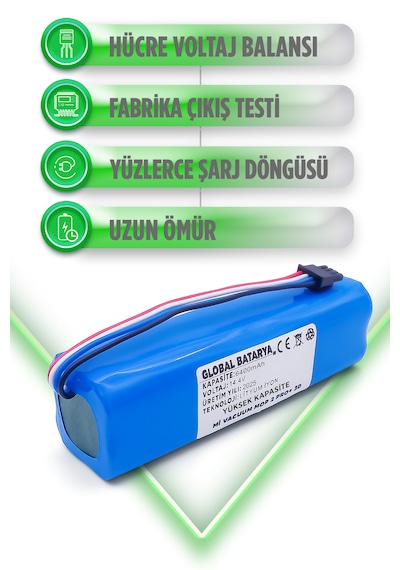 Xiaomi Vacuum Mop 2 Pro Plus 3d Batarya 6400mah Yüksek Kapasite