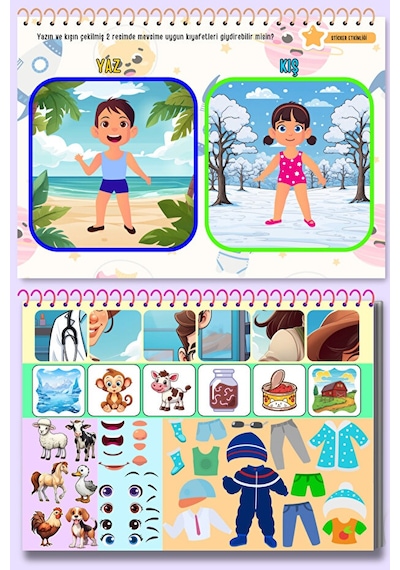 Tekrar Kullanılabilir Stickerlı Yaz-sil Etkinlik Kitabım 2. Kitap