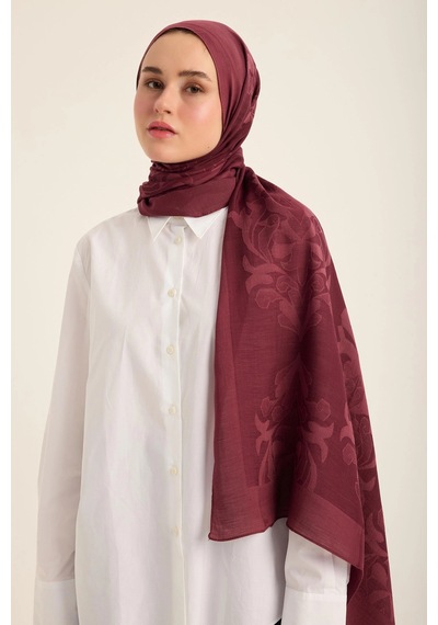 Maisa Duru İpek Pamuk Tensel Şal 70 190 Cm - Bordo 3219