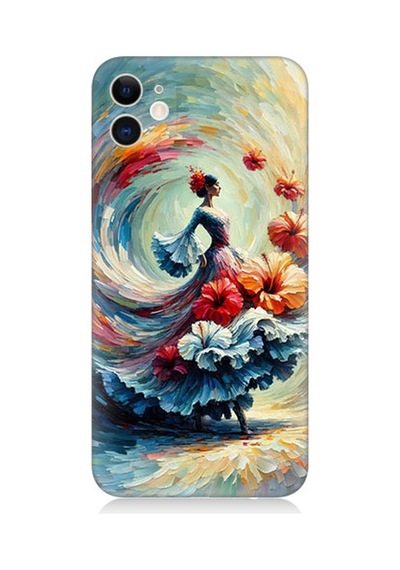 Apple Uyumlu iPhone 12 Uyumlu Dönen Dans Desenli Silikon Kılıf -