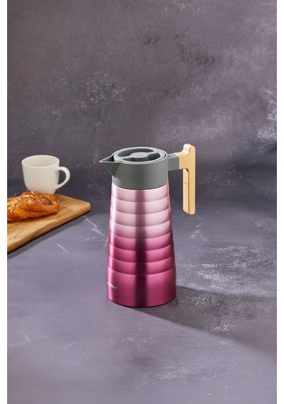 Cooker 2 Litre Çelik Termos Bambu Saplı Yeşil Pembe