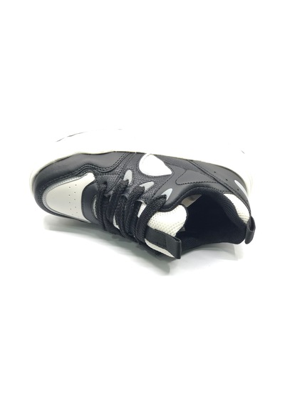 Cool Jacop Bağcık Görünümlü Cırt Cırtlı Sneaker Ortopedik Çocuk Spor Ayakkabı SİYAH-BEYAZ