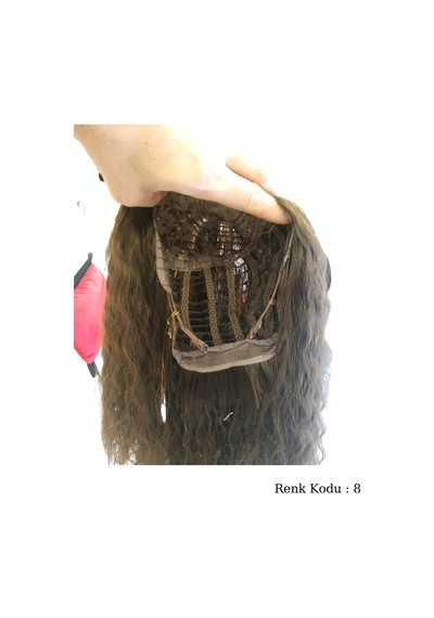 Afro Su Dalgası Peruk Fiber Sentetik Koyu Kumral No-8
