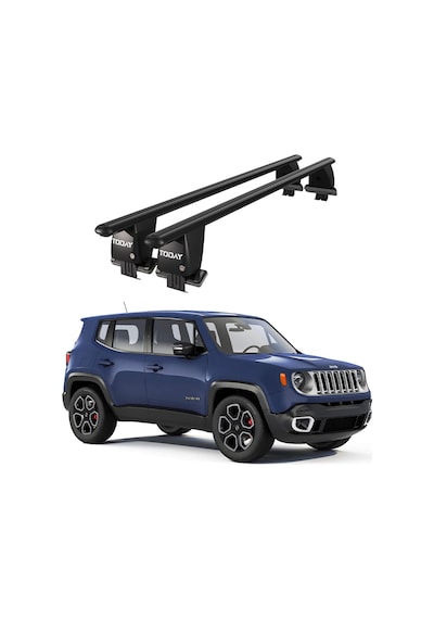 Royal Jeep Renegade 2014 Ve Sonrası Uyumlu Siyah Kilitli Ara Atkı Port Bagaj Tavan Barı