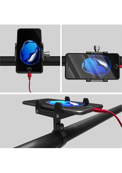 Coofbe Kr01 Pro Alüminyum Vida Sıkıştırmalı Sıkı Tutuş Titremez Motosiklet Bisiklet Telefon Tutucu