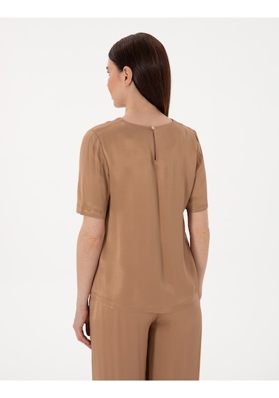 Pierre Cardin Kadın Kahverengi Kısa Kollu Bluz 50301143-vr029 Kahverengi