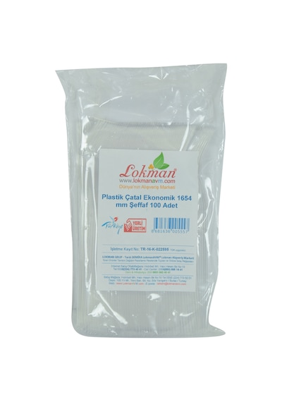 Lokman Avm Plastik Çatal Ekonomik 1654 MM Şeffaf 100 Adet 1 Paket Şeffaf