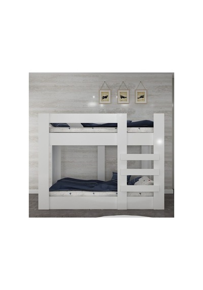 90x190 Yatak Uyumlu Beyaz Mdf Ranza