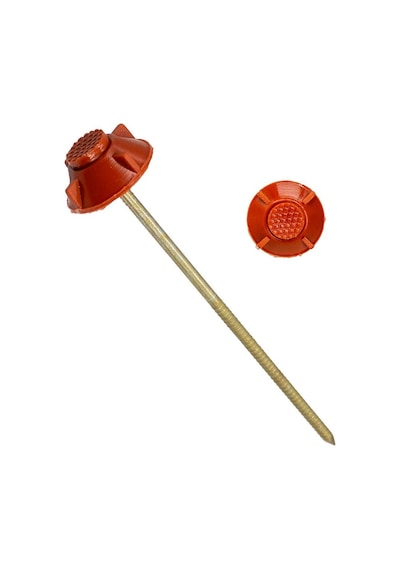 Monoblok Plastik Başlı Çatı Çivisi 10 Cm - Kırmızı 400'lü Paket